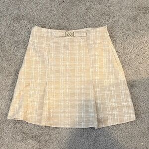 Rinascimento Beige Checkered A-Line Skirt